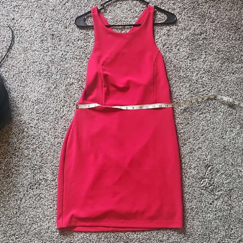 Express Red Sheath Mini Dress Halter Sleeveless